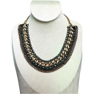 H&M Chunky Curb Chain Necklace in Black and Gold